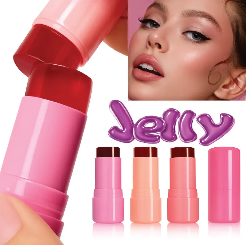 JELLY Blush® 👉 “El combo más rico de usar: brillo + blush en gel con oferta 4×3.”